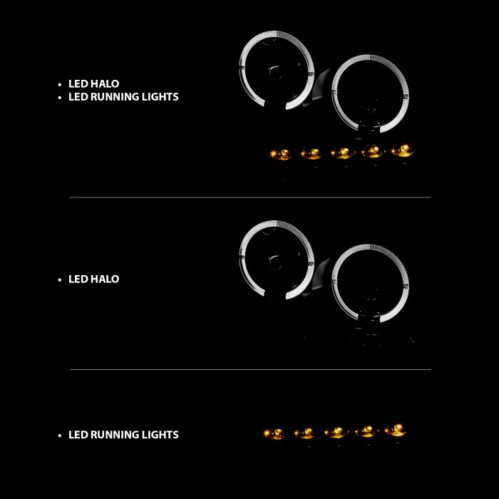ANZO - 2004-2008 FORD F150 PROJECTOR HEADLIGHTS BLACK 2 HALOS & LED-Headlights-Deviate Dezigns (DV8DZ9)
