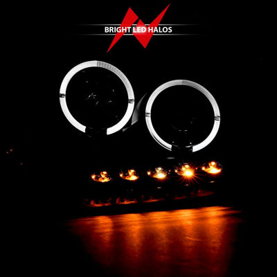 ANZO - 2004-2008 FORD F150 PROJECTOR HEADLIGHTS BLACK 2 HALOS & LED-Headlights-Deviate Dezigns (DV8DZ9)