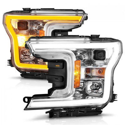 ANZO - 2018-2020 FORD F150 PROJECTOR PLANK STYLE SWITCHBACK HEADLIGHTS CHROME-Headlights-Deviate Dezigns (DV8DZ9)