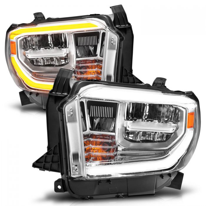 ANZO - 2014-2020 TOYOTA TUNDRA LED CRYSTAL HEADLIGHTS SWITCHBACK PLANK STYLE CHROME-Headlights-Deviate Dezigns (DV8DZ9)