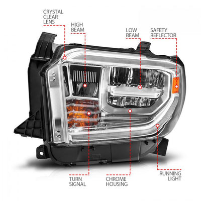 ANZO - 2014-2020 TOYOTA TUNDRA LED CRYSTAL HEADLIGHTS SWITCHBACK PLANK STYLE CHROME-Headlights-Deviate Dezigns (DV8DZ9)