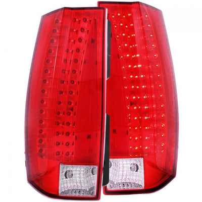 ANZO - 2007-2014 CHEVROLET TAHOE/SUBURBAN/GMC YUKON LED TAILLIGHT RED/CLEAR-Tail Lights-Deviate Dezigns (DV8DZ9)