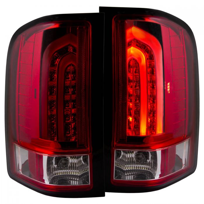ANZO - 2007-2013 CHEVROLET SILVERADO 1500/2500HD/3500HD LED TAILLIGHTS RED/CLEAR G2-Tail Lights-Deviate Dezigns (DV8DZ9)