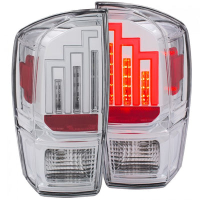 ANZO - 2016-2022 TOYOTA TACOMA FULL LED TAILLIGHTS CHROME HOUSING CLEAR LENS-Tail Lights-Deviate Dezigns (DV8DZ9)