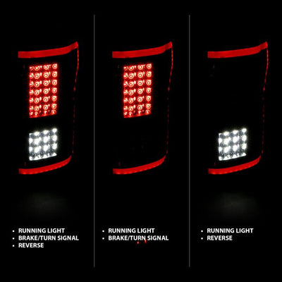 ANZO - 2015-2017 FORD F150 TAILLIGHTS FULL LED G2 BLACK SMOKE LENS-Tail Lights-Deviate Dezigns (DV8DZ9)