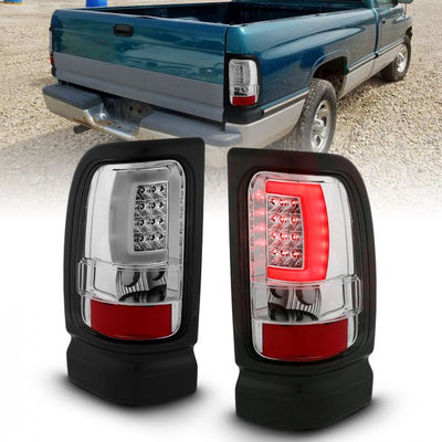 ANZO - 1994-2001 DODGE RAM 1500/2500/3500 LED TAILLIGHTS PLANK STYLE CHROME WITH CLEAR LENS-Tail Lights-Deviate Dezigns (DV8DZ9)