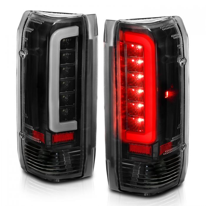 ANZO - 1989-1996 FORD F150/F250/F350 LED TAILLIGHTS BLACK HOUSING CLEAR LENS-Tail Lights-Deviate Dezigns (DV8DZ9)