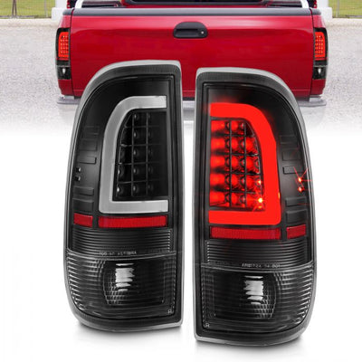 ANZO - 1997-2003 FORD F150/F250 LIGHTDUTY LED TAILLIGHTS BLACK HOUSING CLEAR LENS WITH C LIGHT BAR-Tail Lights-Deviate Dezigns (DV8DZ9)