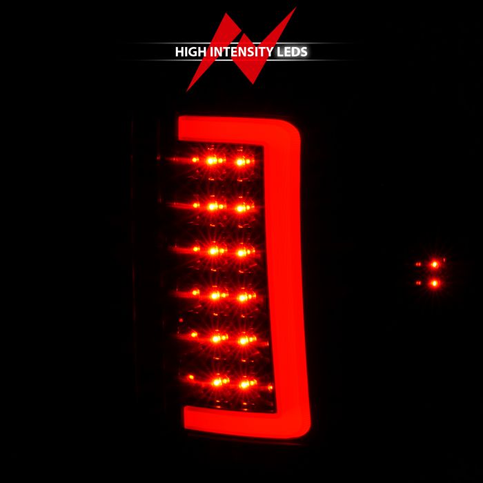 ANZO - 2007-2013 GMC SIERRA 1500/2500HD/3500HD LED TAILLIGHTS BLACK HOUSING SMOKE LENS WITH C LIGHT BAR-Tail Lights-Deviate Dezigns (DV8DZ9)