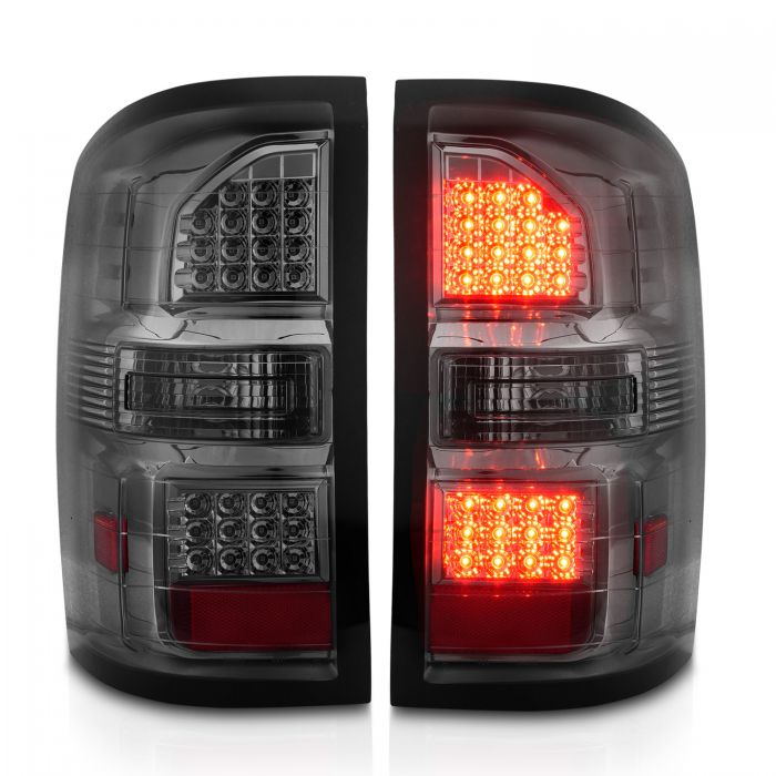 ANZO - 2014-2018 GMC SIERRA 1500/2500HD/3500HD TAILLIGHTS SMOKED LENS CHROME-Tail Lights-Deviate Dezigns (DV8DZ9)