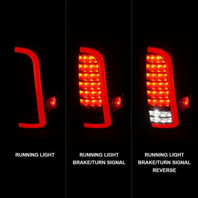 ANZO - 2005-2015 TOYOTA TACOMA FULL LED TAILLIGHTS WITH SEQUENTIAL LIGHT BAR BLACK HOUSING CLEAR LENS-Tail Lights-Deviate Dezigns (DV8DZ9)