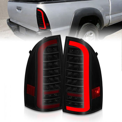 ANZO - 2005-2015 TOYOTA TACOMA FULL LED TAILLIGHTS WITH SEQUENTIAL LIGHT BAR BLACK HOUSING SMOKE LENS-Tail Lights-Deviate Dezigns (DV8DZ9)