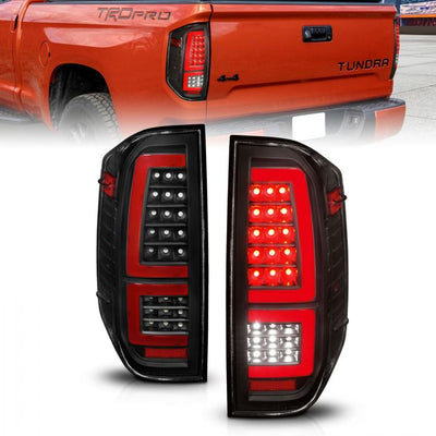 ANZO - 2014-2021 TOYOTA TUNDRA FULL LED TAILLIGHTS BLACK HOUSING RED LIGHT BAR WITH SEQUENTIAL SIGNAL-Tail Lights-Deviate Dezigns (DV8DZ9)