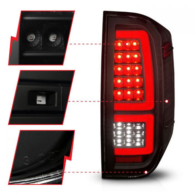 ANZO - 2014-2021 TOYOTA TUNDRA FULL LED TAILLIGHTS BLACK HOUSING SMOKE LENS RED LIGHT BAR WITH SEQUENTIAL SIGNAL-Tail Lights-Deviate Dezigns (DV8DZ9)