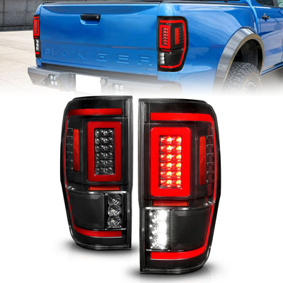 ANZO - 2019-2023 FORD RANGER FULL LED TAIL LIGHTS BLACK CLEAR LENS WITH SEQUENTIAL SIGNAL-Tail Lights-Deviate Dezigns (DV8DZ9)