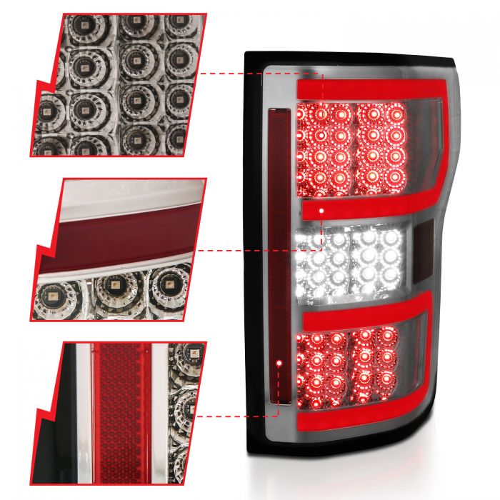 ANZO - 2018-2020 FORD F150 TAILLIGHTS SMOKE LED-Tail Lights-Deviate Dezigns (DV8DZ9)