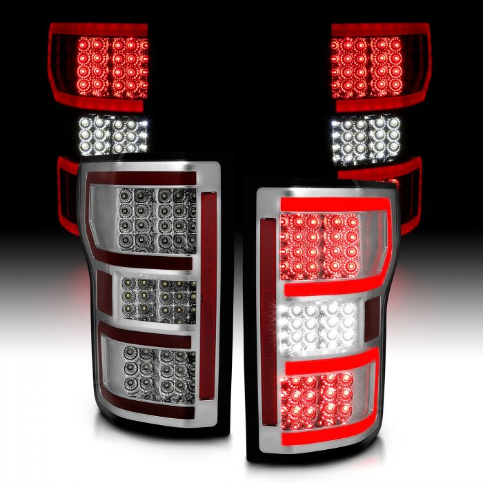 ANZO - 2018-2020 FORD F150 TAILLIGHTS CHROME LED-Tail Lights-Deviate Dezigns (DV8DZ9)