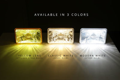 Holley RetroBright LED Headlights | 4x6" Rectangle - Modern White 5700K-Headlamps-Deviate Dezigns (DV8DZ9)