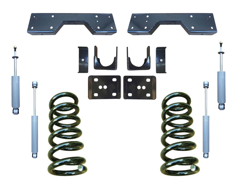 Trekline Motorsports | 1988-1991 C1500 Std Cab Only | 3"/6" Coil Drop Kit with Shocks and C-Notch-Lowering Kits-Deviate Dezigns (DV8DZ9)