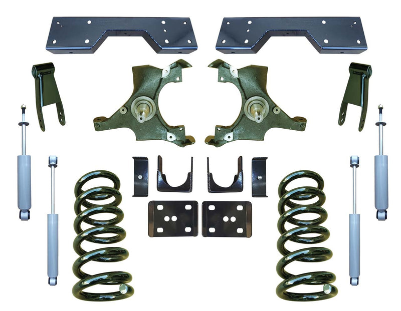 Trekline Motorsports | 1988-1991 C1500 Std Cab Only | 4"/7" Drop Kit with Shocks and C-Notch-Lowering Kits-Deviate Dezigns (DV8DZ9)