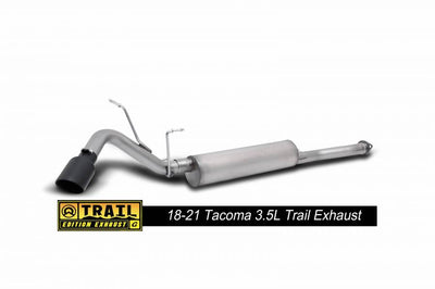 GIBSON PERFORMANCE - 2016-2022 TOYOTA TACOMA 3.5L STAINLESS STEEL BLACK ELITE TRAIL EXHAUST-Cat-Back-Deviate Dezigns (DV8DZ9)