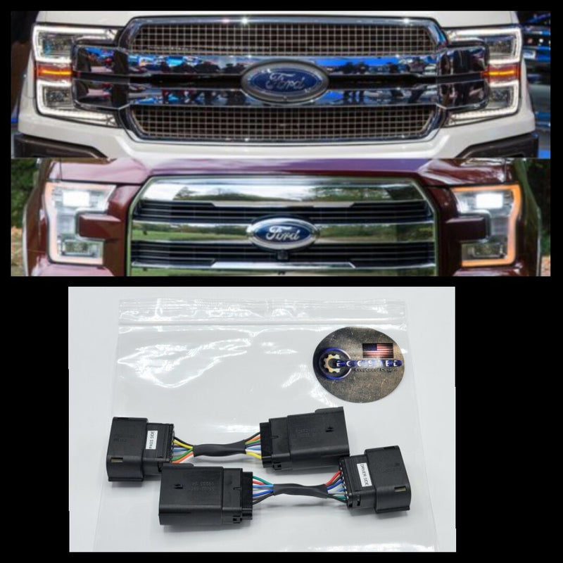 Boosted GreyGoose Designs - 2015/2017 OEM led to 2018+ OEM led Headlight Conversion Adapters | F150 2015-2020-Harnesses-Deviate Dezigns (DV8DZ9)