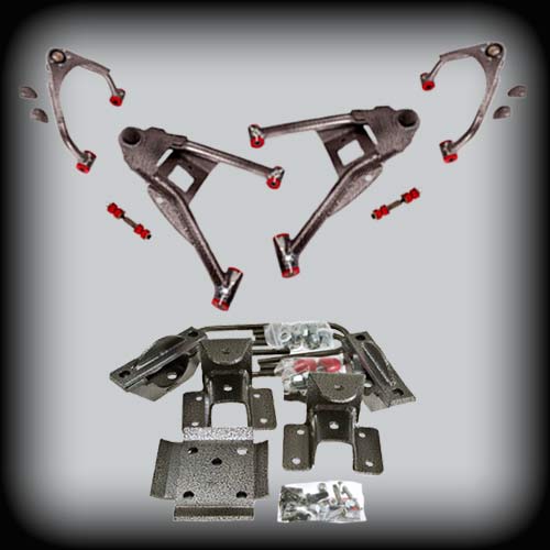 DJM - 2007-2015 Chevy/GMC Silverado 4/7 Lowering Kit (Cast Iron Steering Knuckles)-Lowering Kits-Deviate Dezigns (DV8DZ9)