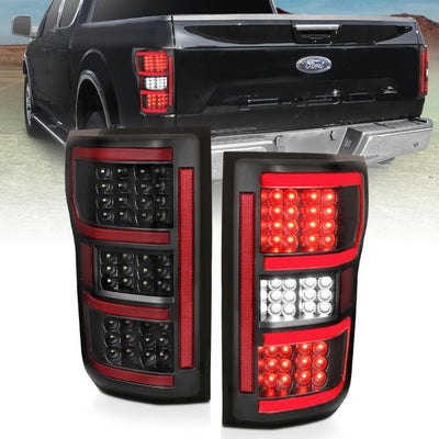 ANZO - 2018-2020 FORD F150 TAILLIGHTS FULL LED WITH BLACK HOUSING-Tail Lights-Deviate Dezigns (DV8DZ9)